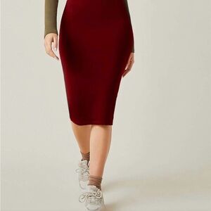 SHEIN Chic Wine Pencil Skirt